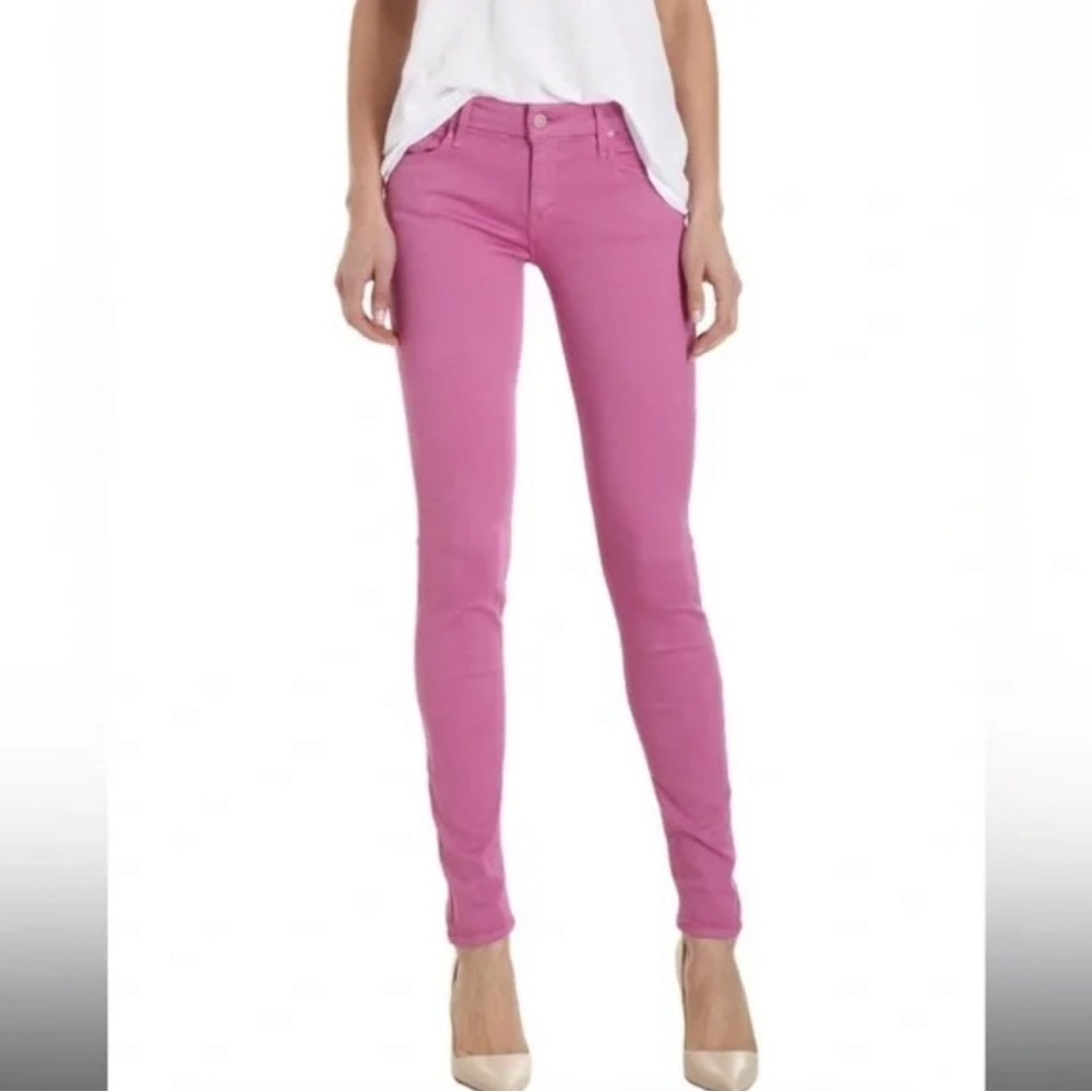Mother The Looker Jeans Skinny Stretch Denim Atomic Pink Womens Size 27